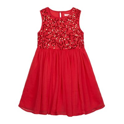 bluezoo Girls' red sequin embellished dress